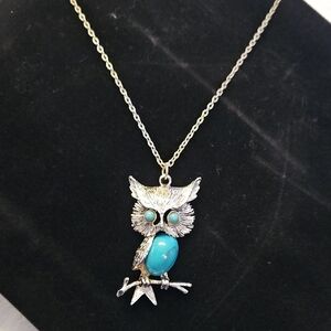 Silver Owl Pendant 20" Necklace